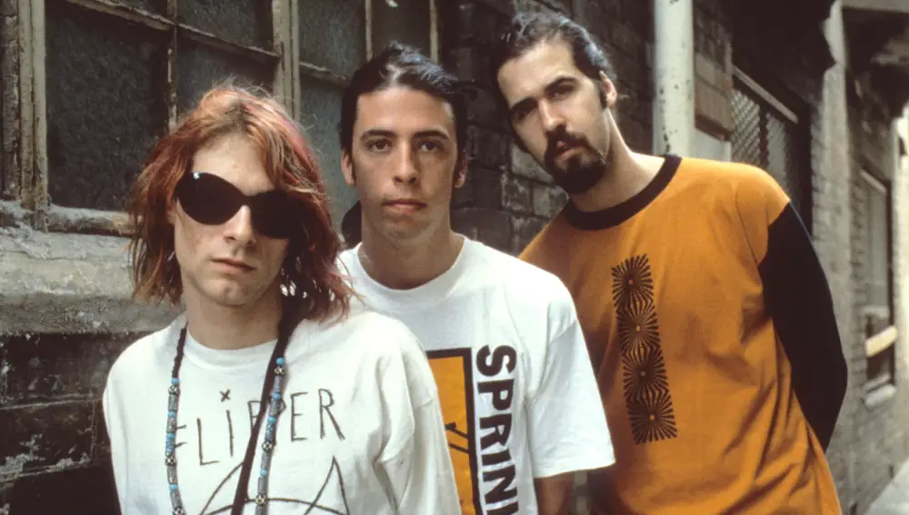 Kurt Cobain, Krist Novoselic y Dave Grohl, integrantes de Nirvana