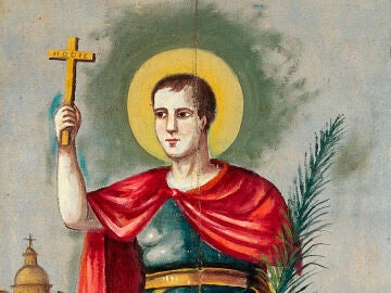 Pintura de San Expedito realizada por un autor anónimo de Palermo, Italia en el siglo xix.