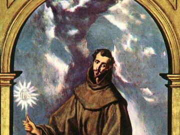 La obra representa a San Bernardino de Siena (1380-1444), fraile franciscano y tambi&eacute;n misionero. El Greco.