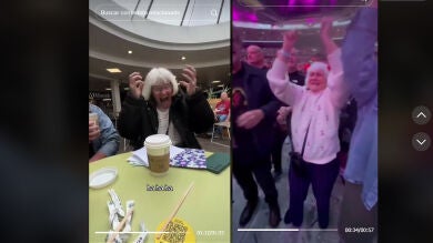 La divertida reacción de esta mujer en su 81 cumpleaños cuando le regalan entradas para ver a AC/DC