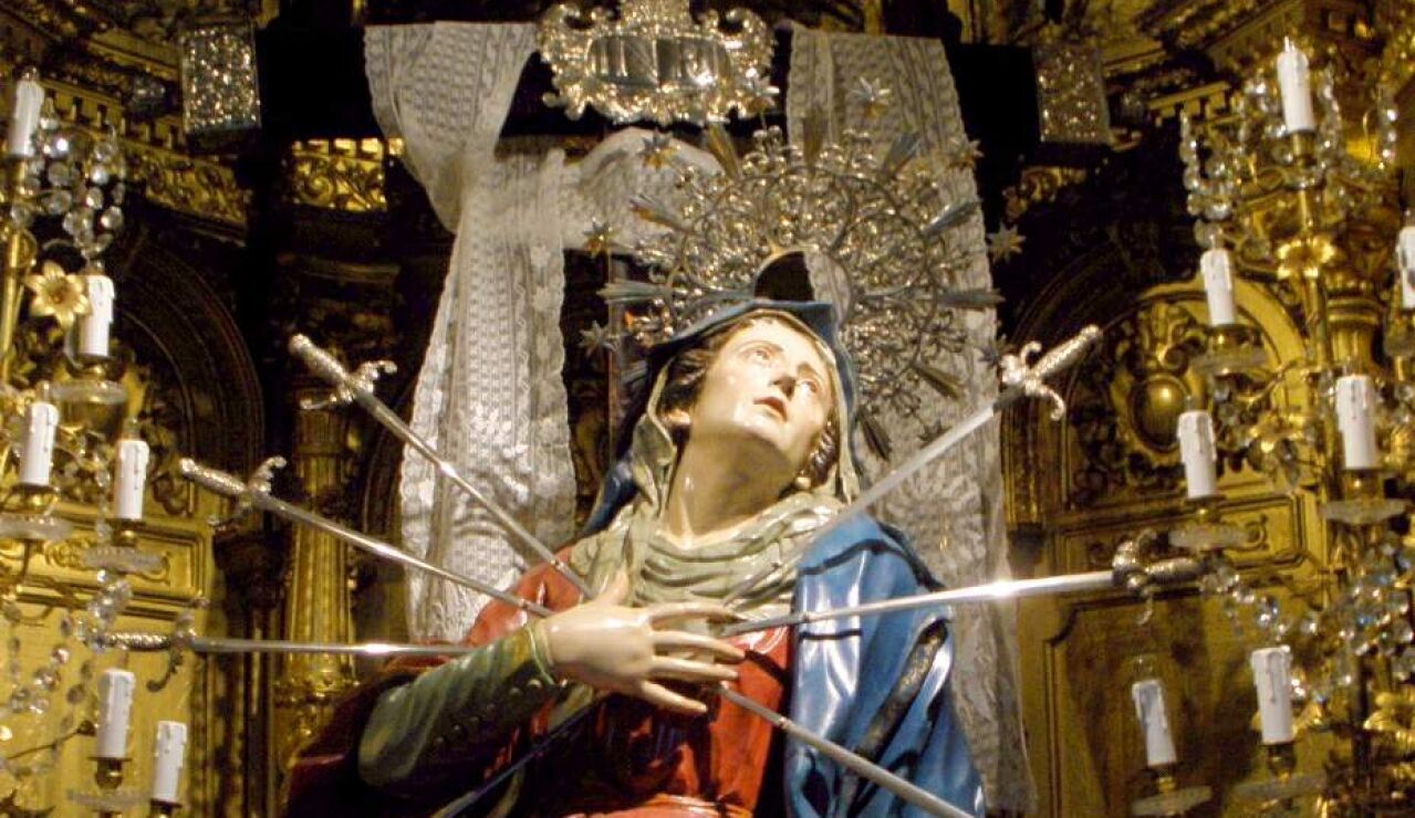 Talla de la Virgen de los Dolores de la Vera Cruz en Salamanca.