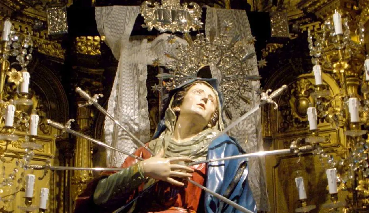 Talla de la Virgen de los Dolores de la Vera Cruz en Salamanca.