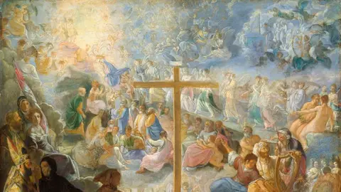 Exaltación de la Santa Cruz, de Adam Elsheimer. Exaltación de la Santa Cruz, de Adam Elsheimer.