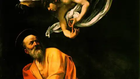 San Mateo, el Evangelista por Caravaggio San Mateo, el Evangelista por Caravaggio