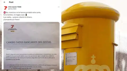 Tesorería General de la Seguridad Social informa de una carta falsa que llegando al correo Tesorería General de la Seguridad Social informa de una carta falsa que llegando al correo