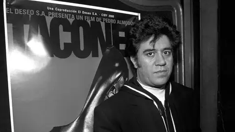 Almodóvar presentando su película 'Tacones lejanos' en octubre de 1991 Almodóvar presentando su película 'Tacones lejanos' en octubre de 1991