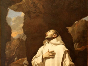 San Bruno en oraci&oacute;n (1638) por Nicolas Mignard