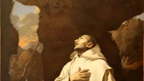 San Bruno en oración (1638) por Nicolas Mignard San Bruno en oración (1638) por Nicolas Mignard