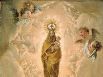La Virgen del Pilar seg&uacute;n cuadro de Ram&oacute;n Bayeu (1780).