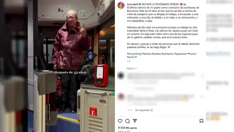 Sorprenden a su padre, conductor de autobús, con una bonita sorpresa el día de su jubilación Sorprenden a su padre, conductor de autobús, con una bonita sorpresa el día de su jubilación