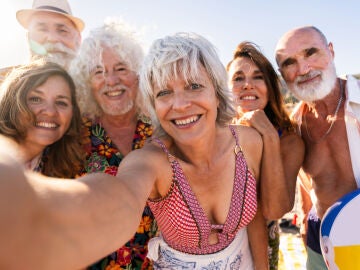 Grupo de amigos de viaje