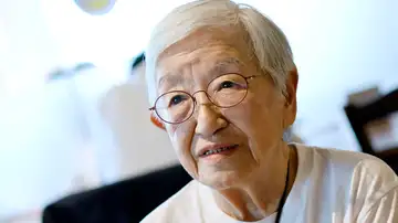 Fumiko Morita durante una entrevista en Tokio Fumiko Morita durante una entrevista en Tokio