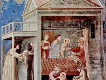 El nacimiento de Mar&iacute;a por Giotto 