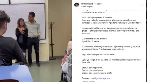 Vuelve a estudiar con 62 años y su hijo se convierte en su profesor Vuelve a estudiar con 62 años y su hijo se convierte en su profesor