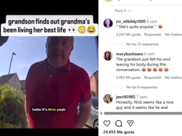 "&iexcl;Pero es mi abuela!": La divertida reacci&oacute;n de un joven cuando la cita de Tinder de su abuela acude a recogerla a su casa