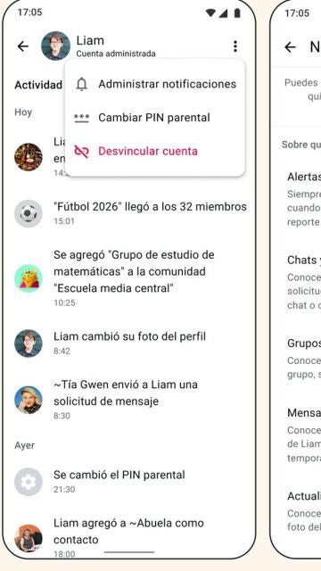 Controles parentales WhatsApp