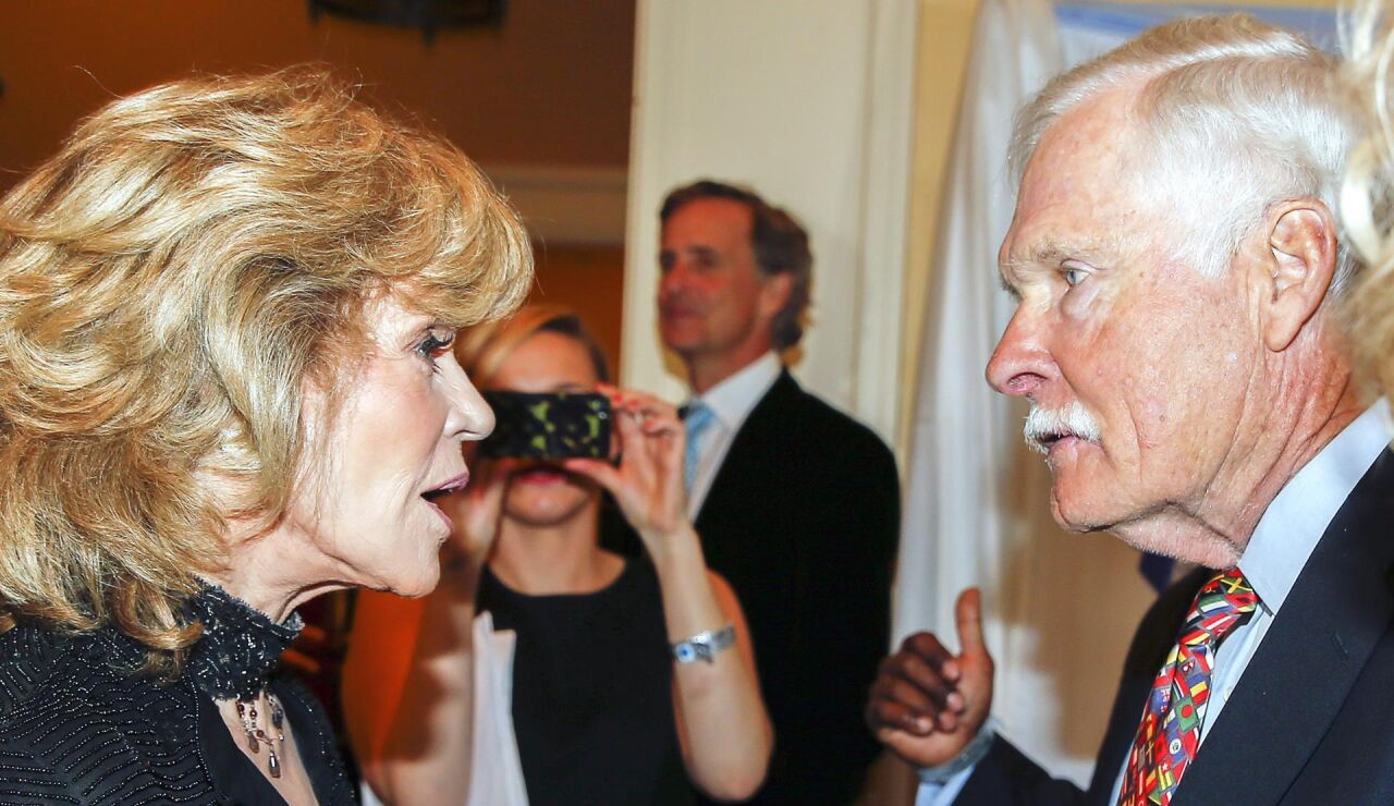 Jane Fonda y su exmarido y magnate medi&aacute;tico, Ted Turner