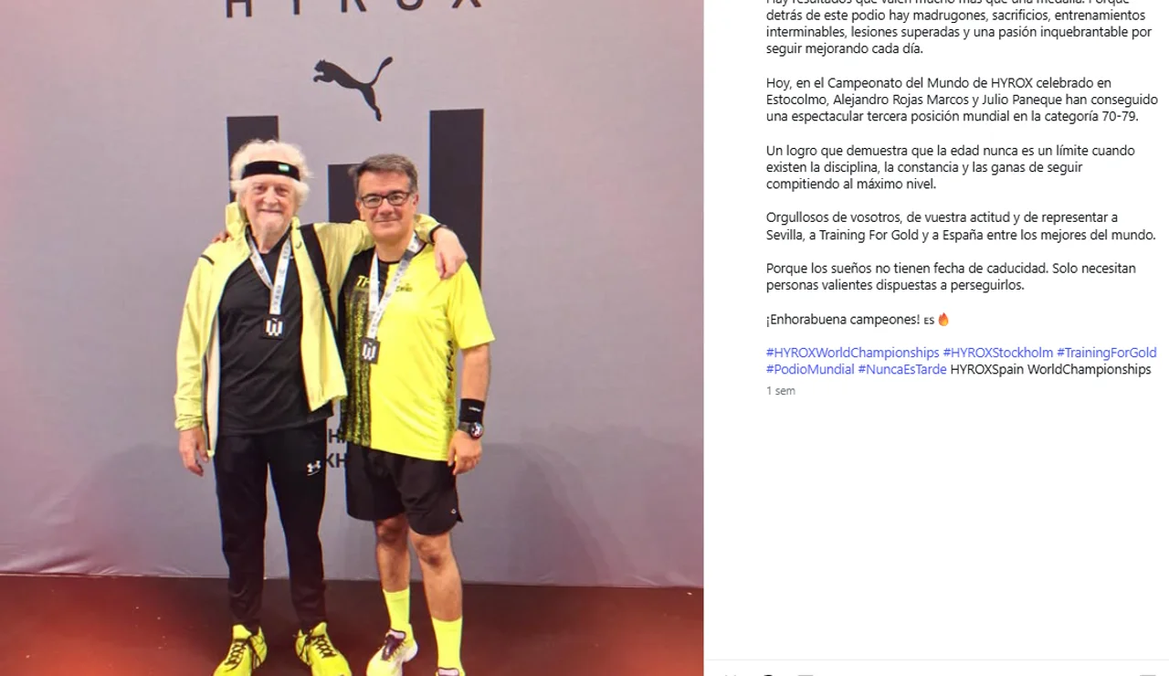 Qué es Hyrox: la brutal prueba de fuerza en la que Alejandro Rojas-Marcos ha logrado un bronce mundial a los 85 años